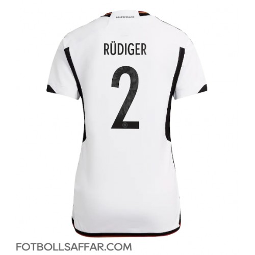 Tyskland Antonio Rudiger #2 Hemmatröja Dam VM 2022 Kortärmad